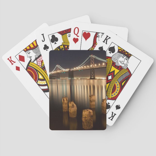 Jeu De Cartes Réflexions de nuit de pont de baie d'Oakland (dos)