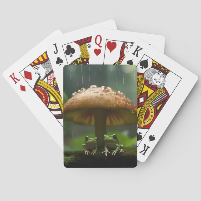 Jeu De Cartes Refuge Rainy Day : Frogs Shelter Sous Champignons (dos)