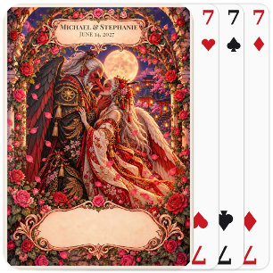 Jeu De Cartes Registre de mariage Tengu pour les invités avec un