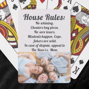 Jeu De Cartes Règles de la Maison Photo de Famille Typographie M