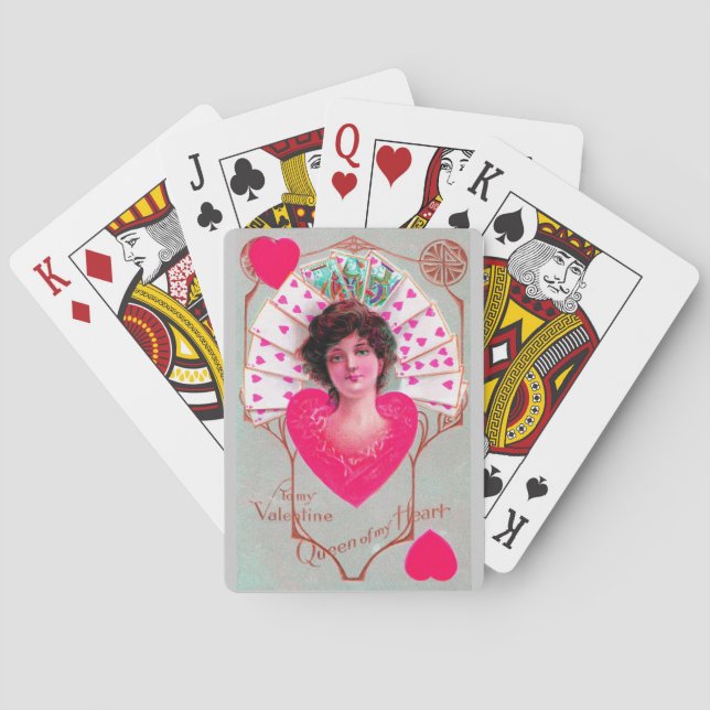 Jeu De Cartes REINE DE COEUR, Saint-Valentin (dos)