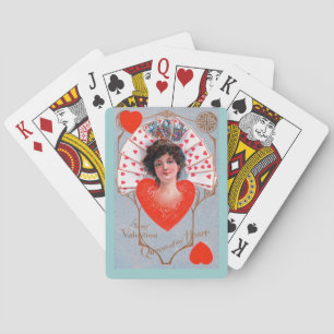 Jeu De Cartes REINE DE COEUR, Saint-Valentin Rouge Bleu