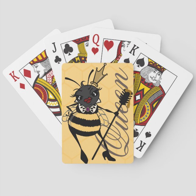 JEU DE CARTES REINE DES ABEILLES MIGNONNE AVEC DES CARTES DE JEU (dos)