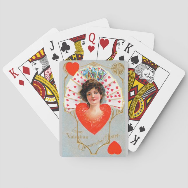 Jeu De Cartes REINE DES COEURS, Saint-Valentin (dos)