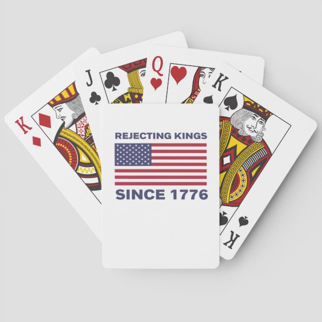 Jeu De Cartes Rejetant les rois depuis 1776 Protestation Classiq (dos)