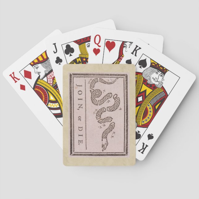 Jeu De Cartes Rejoignez ou mourez par Benjamin Franklin (dos)