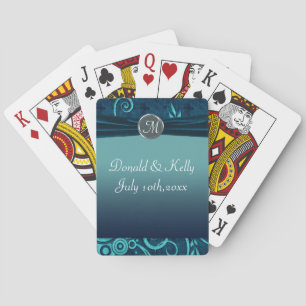 Jeu De Cartes Remous de mariage de velours de bleu marine d'Aqua