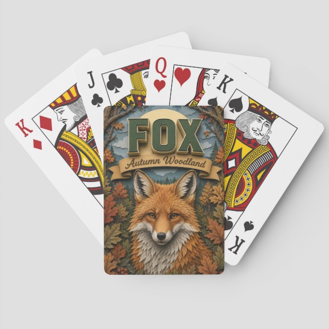 Jeu De Cartes Renard Bois Automnal POPCUT (dos)