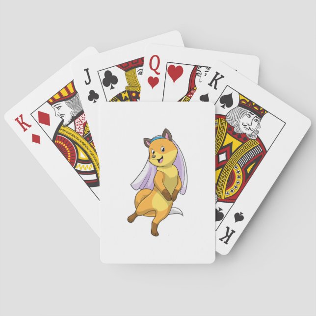 Jeu De Cartes Renard comme mariée avec voile (dos)