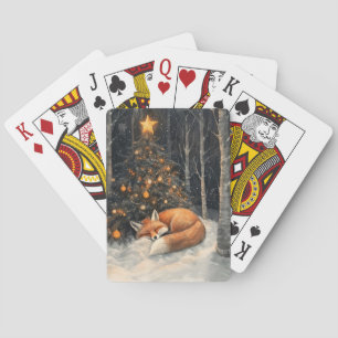 Jeu De Cartes Renard couché Whimsical Noël rustique