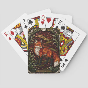 Jeu De Cartes Renard de Buisson d'Automne Illumina Vitrail