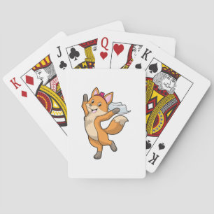 Jeu De Cartes Renard en mariée avec voile et cœur
