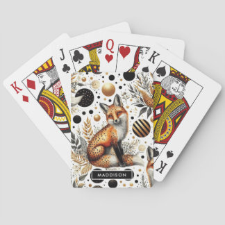 Jeu De Cartes Renard mignon et points sans couture