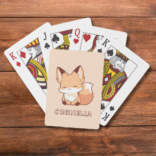 Jeu De Cartes Renard Sourire Mignon Personnalisé Nom