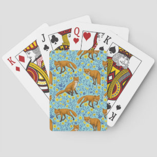Jeu De Cartes Renards et papillons sur le bleu de la piscine