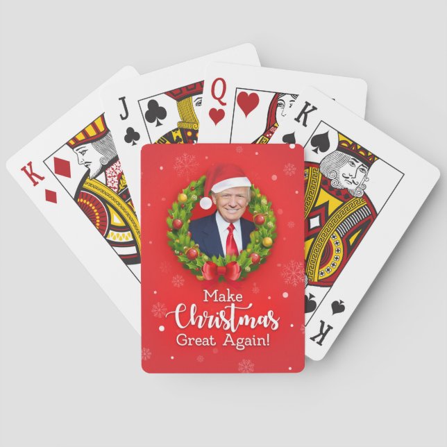 Jeu De Cartes Rendre Noël à la grandeur Trump MAGA cadeau amusan (dos)
