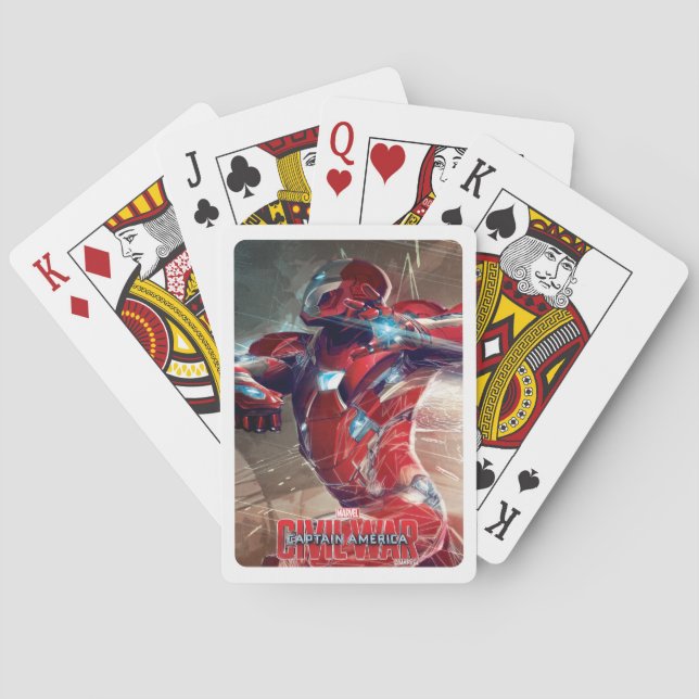 Jeu De Cartes Rendu d'action Iron Man avec superposition d'esqui (dos)