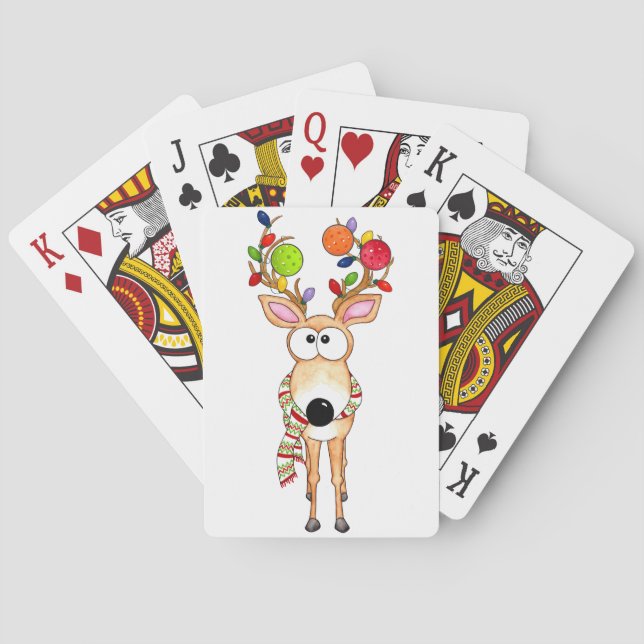 Jeu De Cartes Renneau de Noël de pickleball (dos)