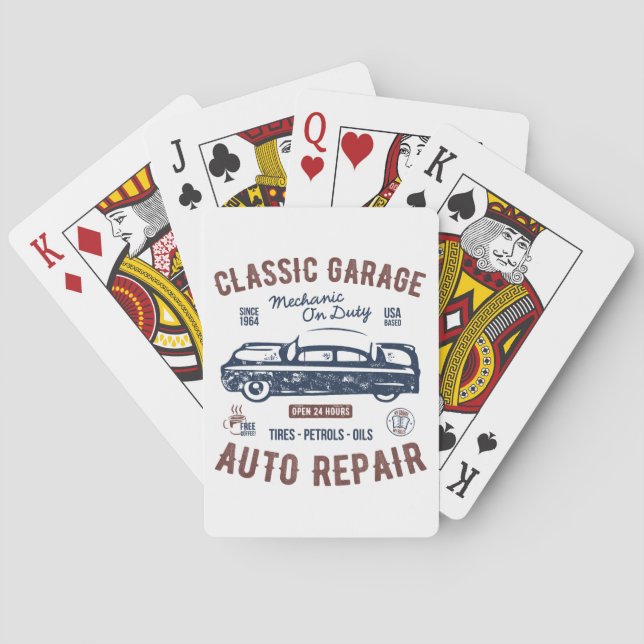 Jeu De Cartes Réparation automatique de garage classique (dos)