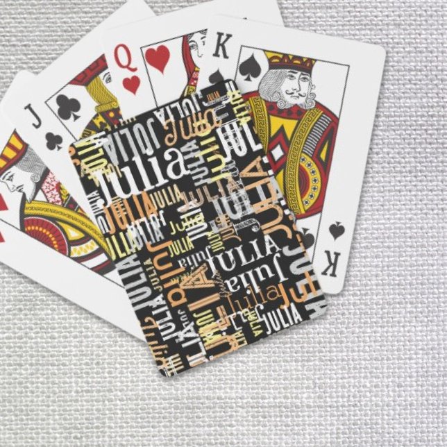 Jeu De Cartes Répétition de son nom en couleurs sur noir (Créateur téléchargé)