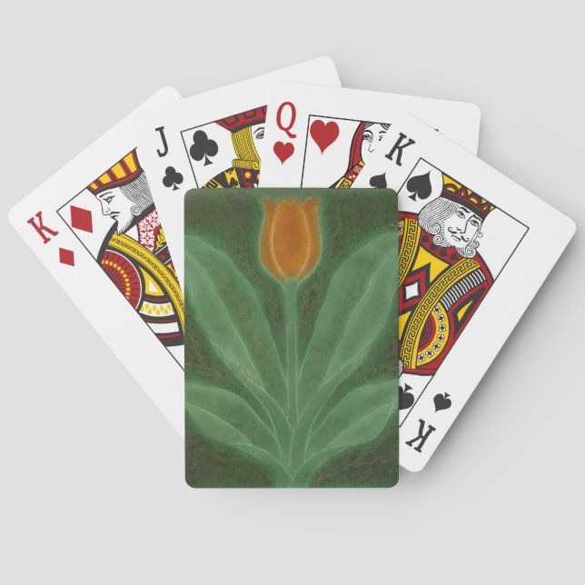 Jeu De Cartes Repro Jaune Tulipe Verte Art Nouveau Tile (dos)