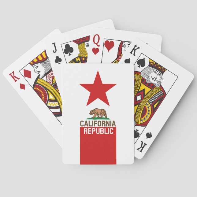 Jeu De Cartes RÉPUBLIQUE DE CALIFORNIE Drapeau de l'État étoile  (dos)