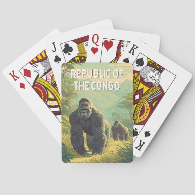 Jeu De Cartes République du Congo Illustration Voyage Art (dos)