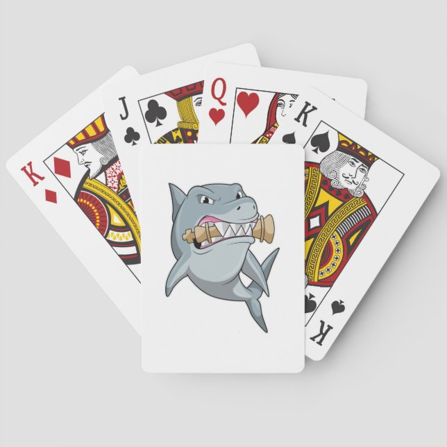Jeu De Cartes Requin aux échecs avec pièce d'échecs King (dos)