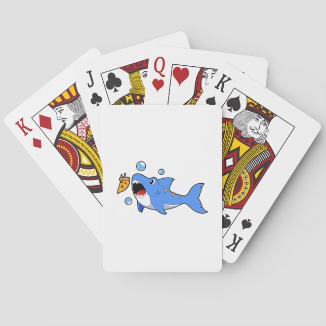 Jeu De Cartes Requin avec pizza comme appât (dos)