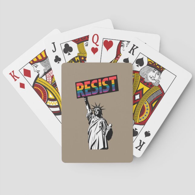 Jeu De Cartes Résister Statue de la Liberté Féministe Cadeau (dos)