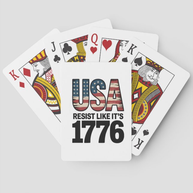 Jeu De Cartes Résistez comme c'est 1776 Soldats patriotiques USA (dos)