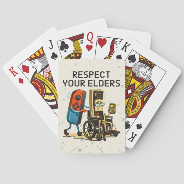Jeu De Cartes Respect Your Elders Gaming Control Retro Funny (dos)
