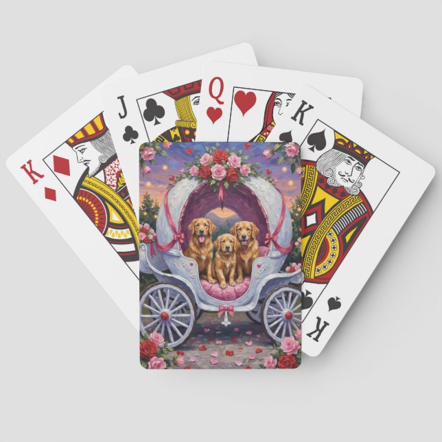 Jeu De Cartes Retriever doré Saint-Valentin  (dos)