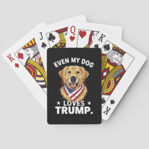 Jeu De Cartes Retriever Même Mon Chien Aime Trump USA Drapeau