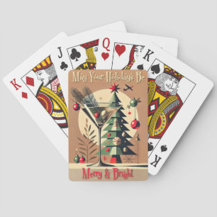 Jeu De Cartes Retro 50s Jet Set Noël Martini Arbre