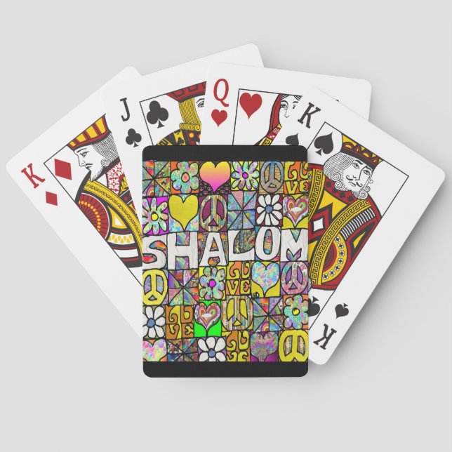 Jeu De Cartes Rétro 60s Psychédélique Shalom AMOUR (dos)