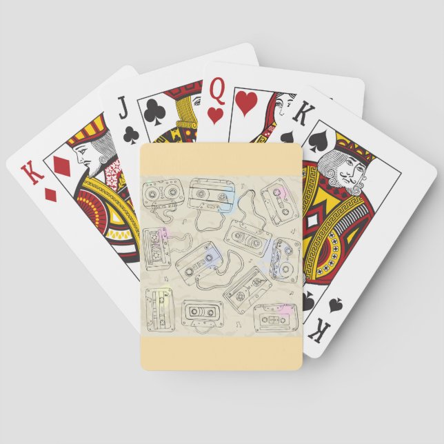 Jeu De Cartes Retro 80s 90s Nostalgic Cassette Mix Tape Pattern (dos)