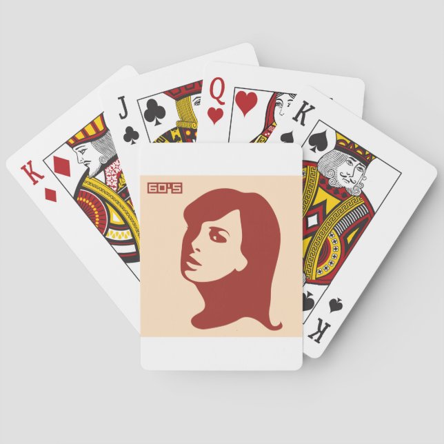 Jeu De Cartes Rétro années 1960 minimaliste femme Illustration A (dos)
