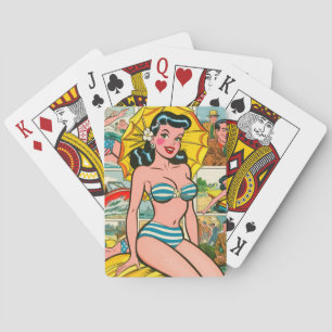 Jeu De Cartes Retro Bikini Girl Summer Comics
