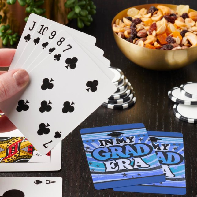 Jeu De Cartes Retro Blue Stylish Amusement Dans Ma Citation De L (Créateur téléchargé)