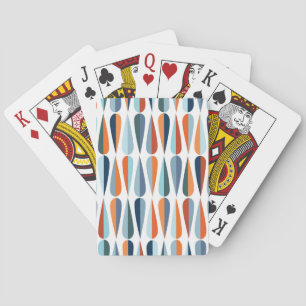 Jeu De Cartes Rétro du milieu du siècle, goutte forme motif.