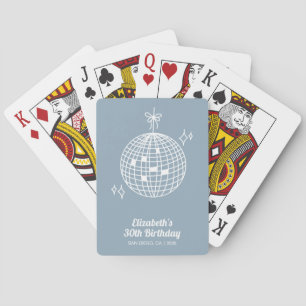 Jeu De Cartes Retro Dusty Blue Disco Ball Anniversaire Personnal