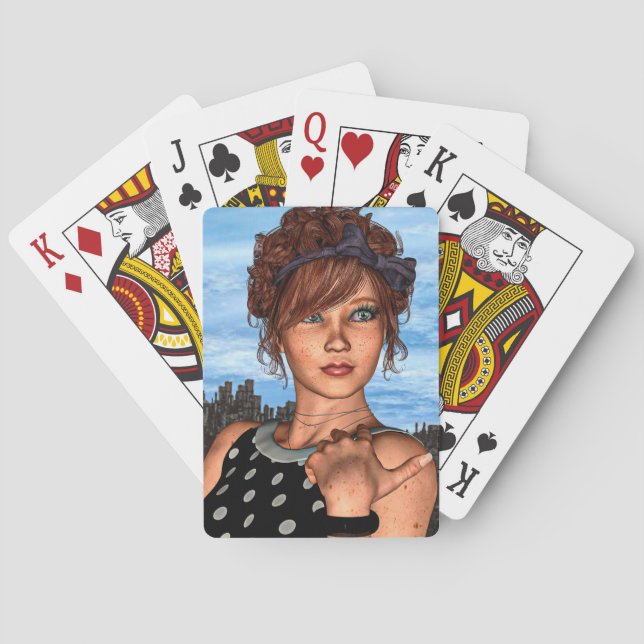Jeu De Cartes Retro Girl (dos)