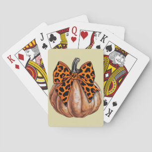 Jeu De Cartes Retro Halloween Coquette Bow Citrouille Éffrayant 