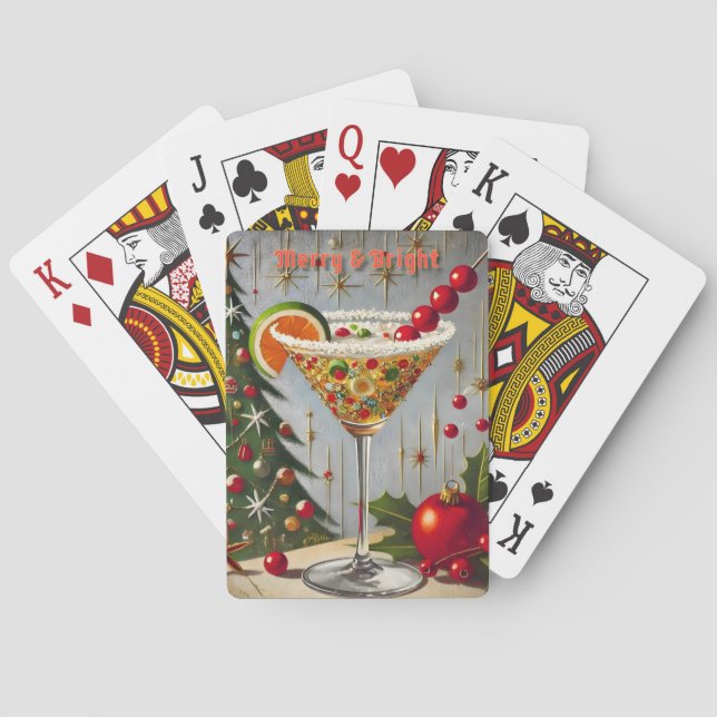 Jeu De Cartes Retro les années 50 Merry Bright Christmas Candy C (dos)
