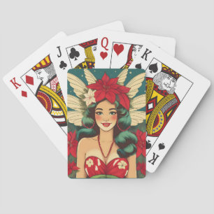 Jeu De Cartes Retro les années 50 Tropical Christmas Pin-Up Girl