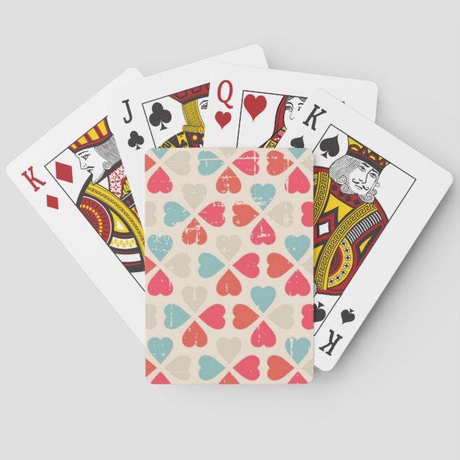Jeu De Cartes Rétro motif de Saint-Valentin (dos)
