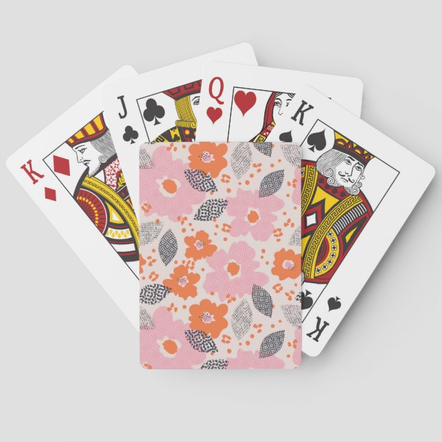 Jeu De Cartes Rétro motif floral mignon (dos)