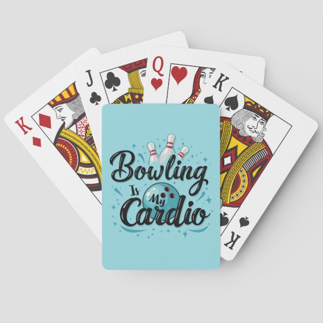 Jeu De Cartes Retro Neon "Bowling Is My Cardio" Funny Bowling (dos)