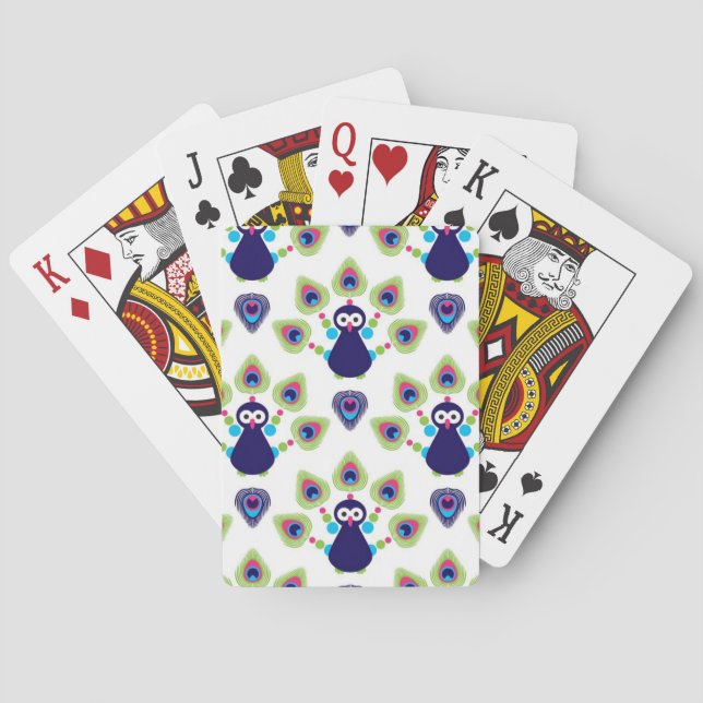 Jeu De Cartes rétro paon exotique de l'Inde (dos)